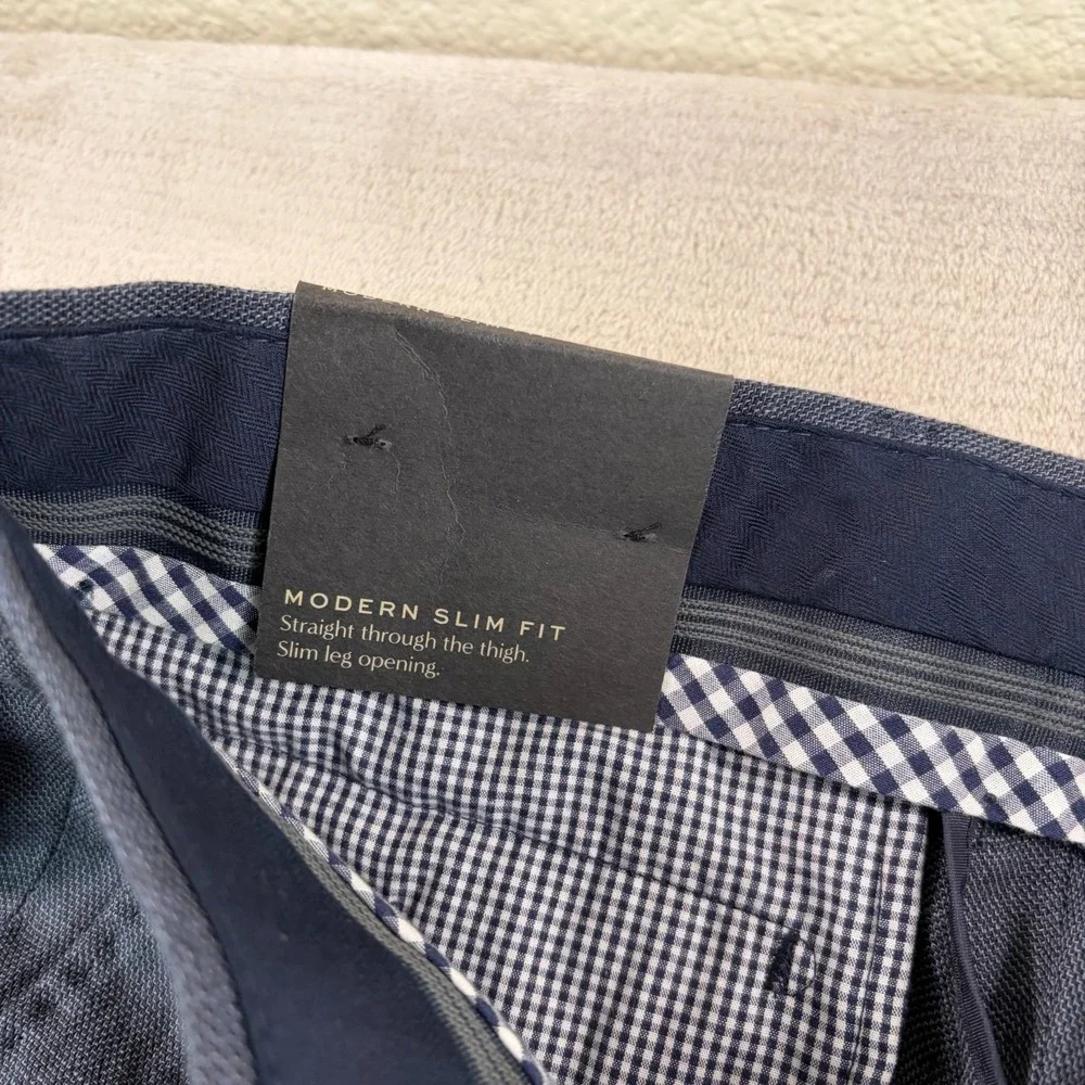 Banana Republic Modern Slim Fit Trouser Pants Navy 100% Linen Men 30x32 NWT $160